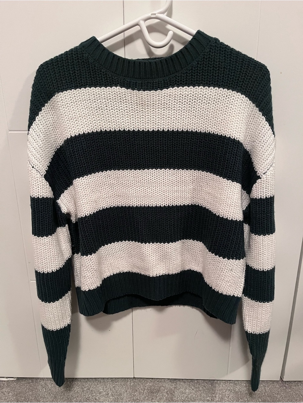 Urban Planet Black and White Striped Crewneck Sweater